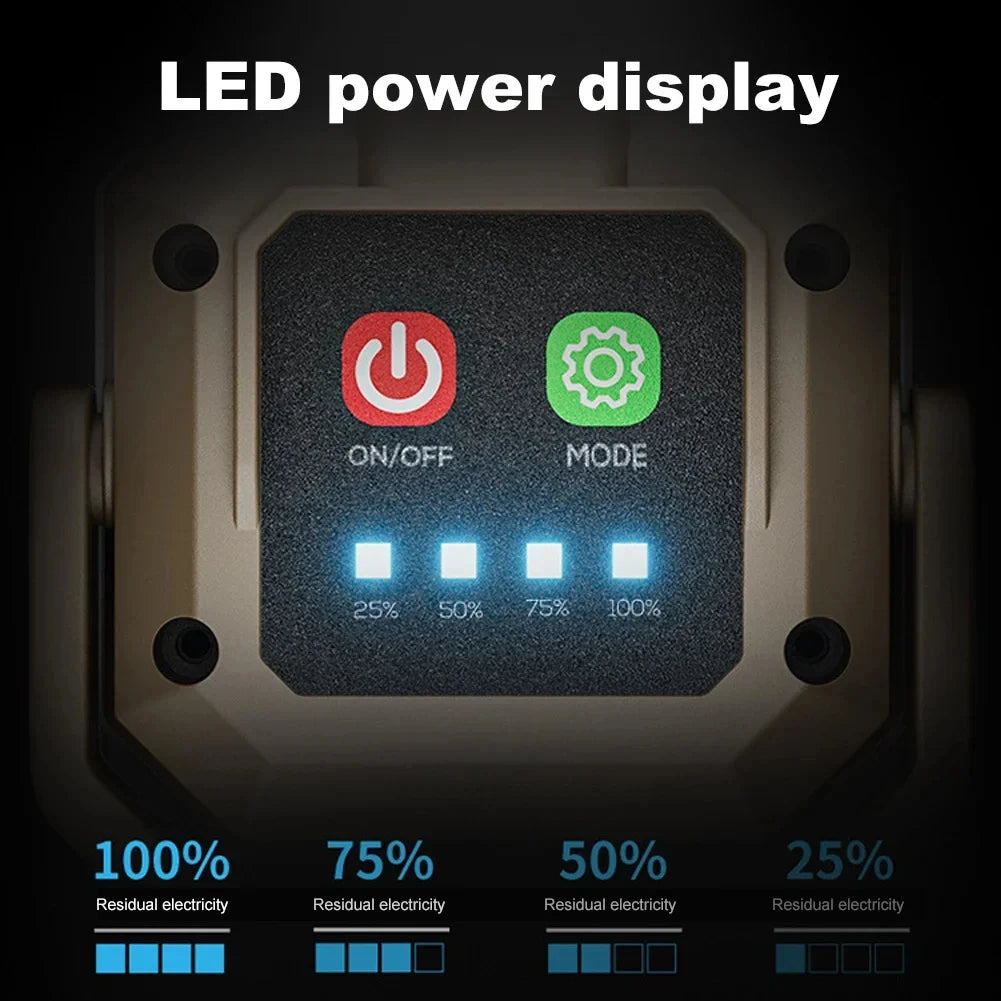 MPPMCK Rechargeable COB LED Work Light – Waterproof Magnetic Inspection Lamp for Car Repair & Emergency