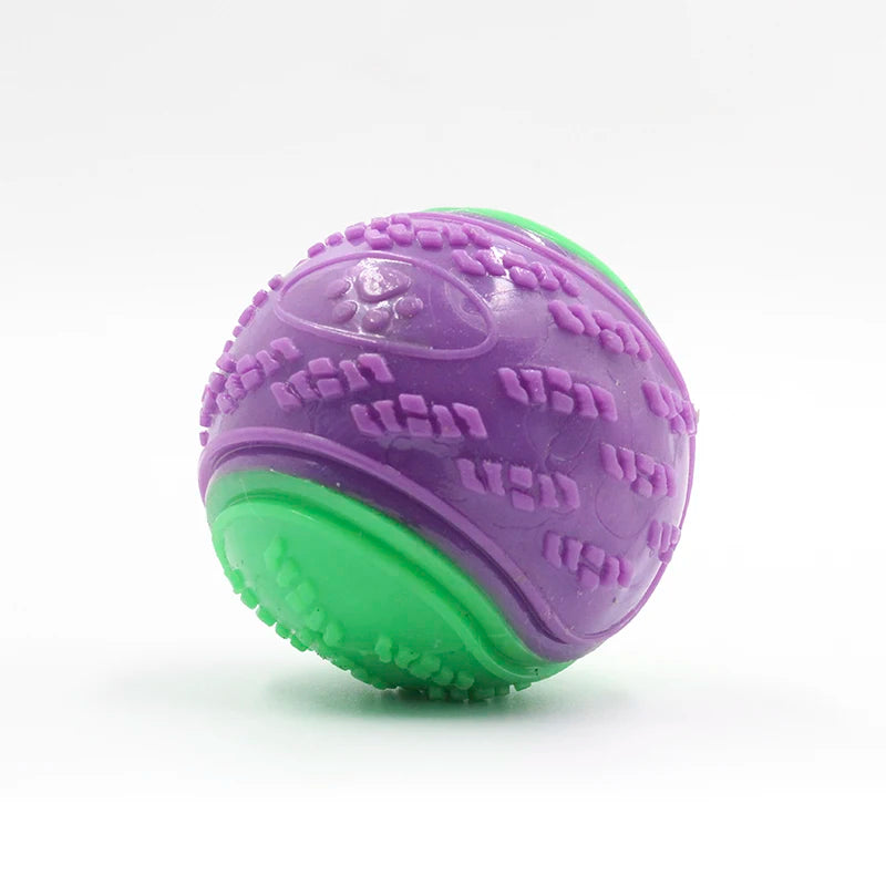 Interactive Dog Ball Toy | TPR Teeth Cleaning Squeaky Ball for Dogs