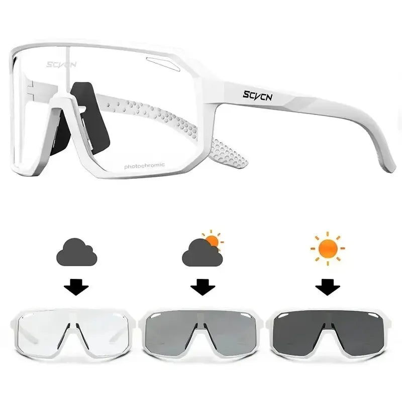 SCVCN Photochromic Cycling Sunglasses – UV400 Mountain Bike Glasses for Men & Women