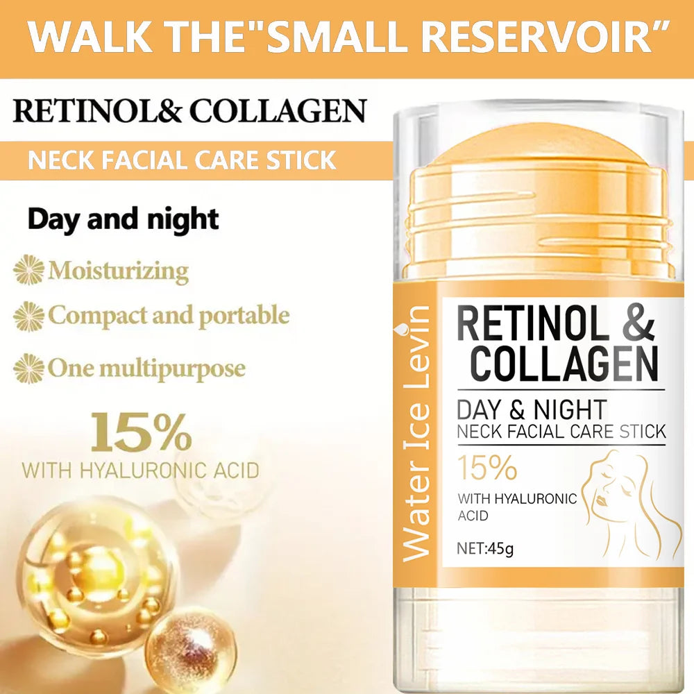 Retinol & Collagen Neck Firming Stick – Hyaluronic Acid Moisturizing Day & Night Cream