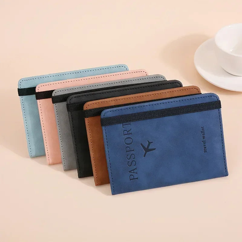 RFID Blocking Travel Passport & Card Holder – PU Leather Protective Cover Case