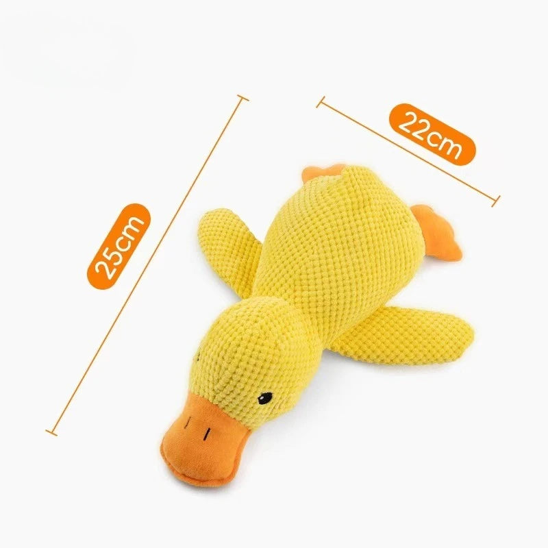 Squeaky Plush Dog Toy for Aggressive Chewers – Durable Interactive Pet Toy (Blue/Yellow)