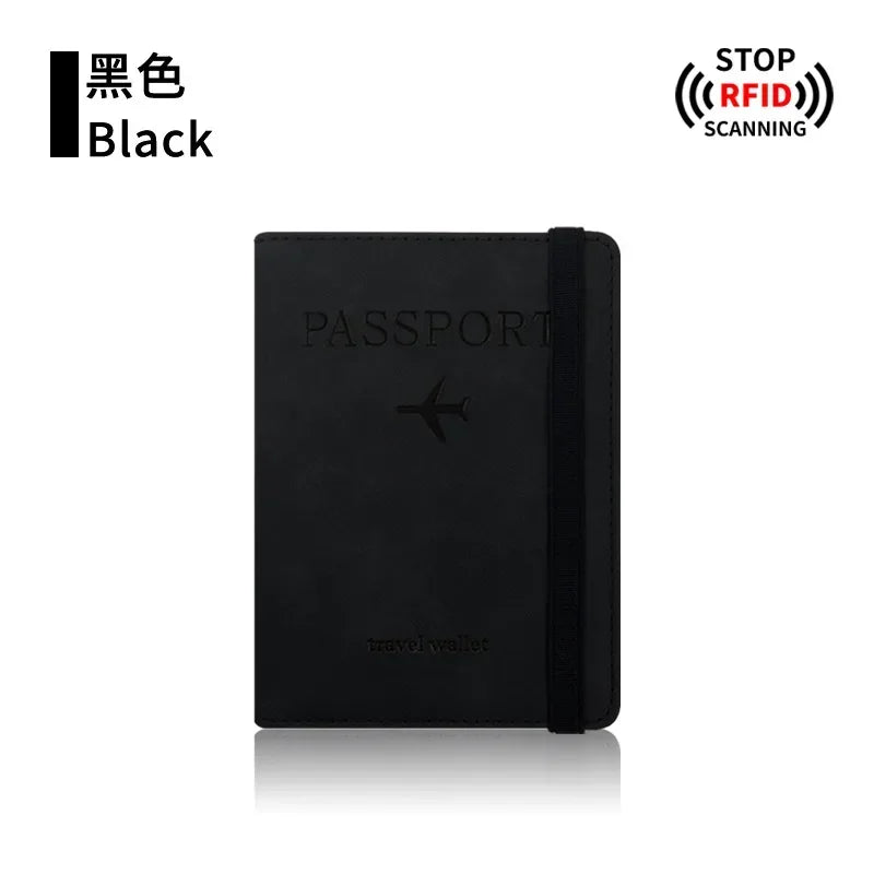 RFID Blocking Travel Passport & Card Holder – PU Leather Protective Cover Case