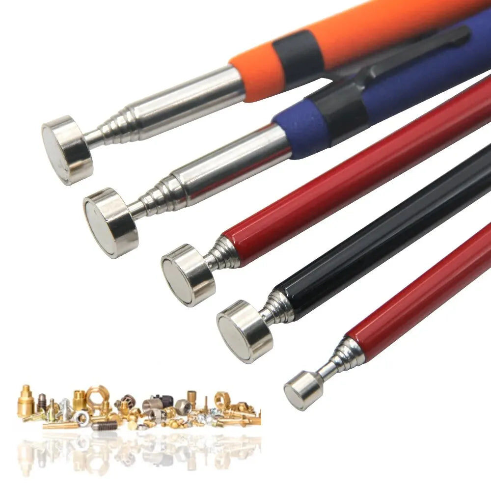 Magnetic Retractable Pickup Tool – Extendable Pen Clip Iron Rod, 5/8/10 LB