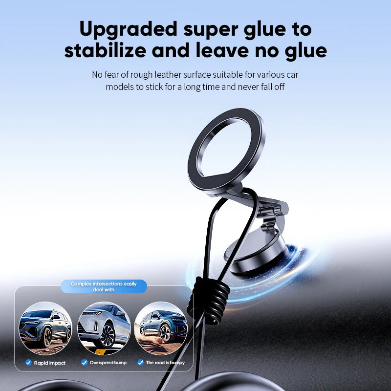 Magnetic Car Phone Mount – 360° Rotation Foldable Holder for iPhone & All Smartphones
