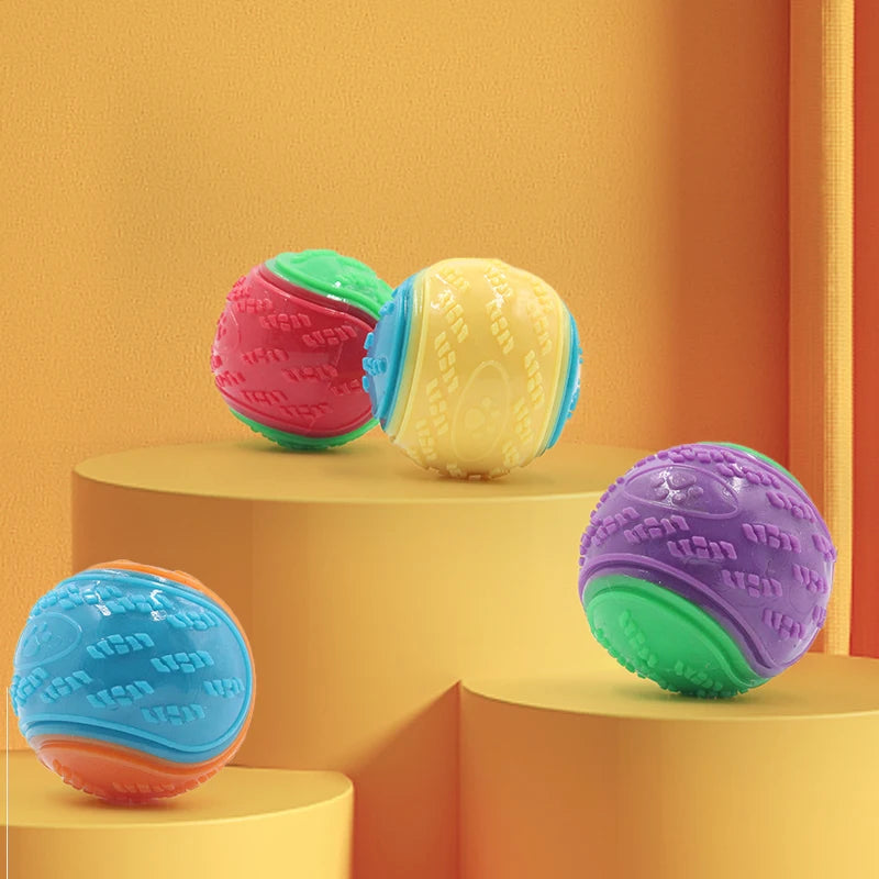 Interactive Dog Ball Toy | TPR Teeth Cleaning Squeaky Ball for Dogs