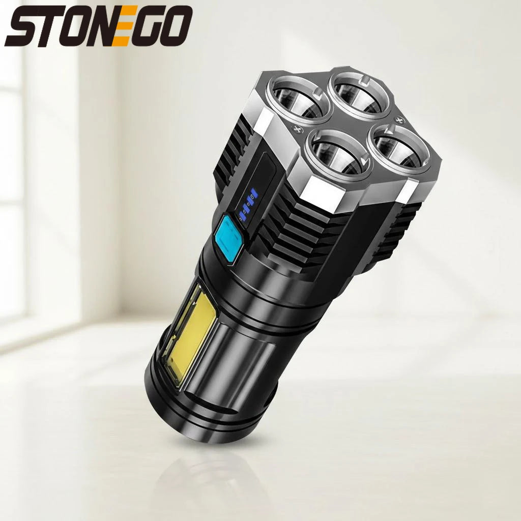 STONEGO Multifunctional LED Flashlight – 2000 Lumen USB Rechargeable Waterproof Torch