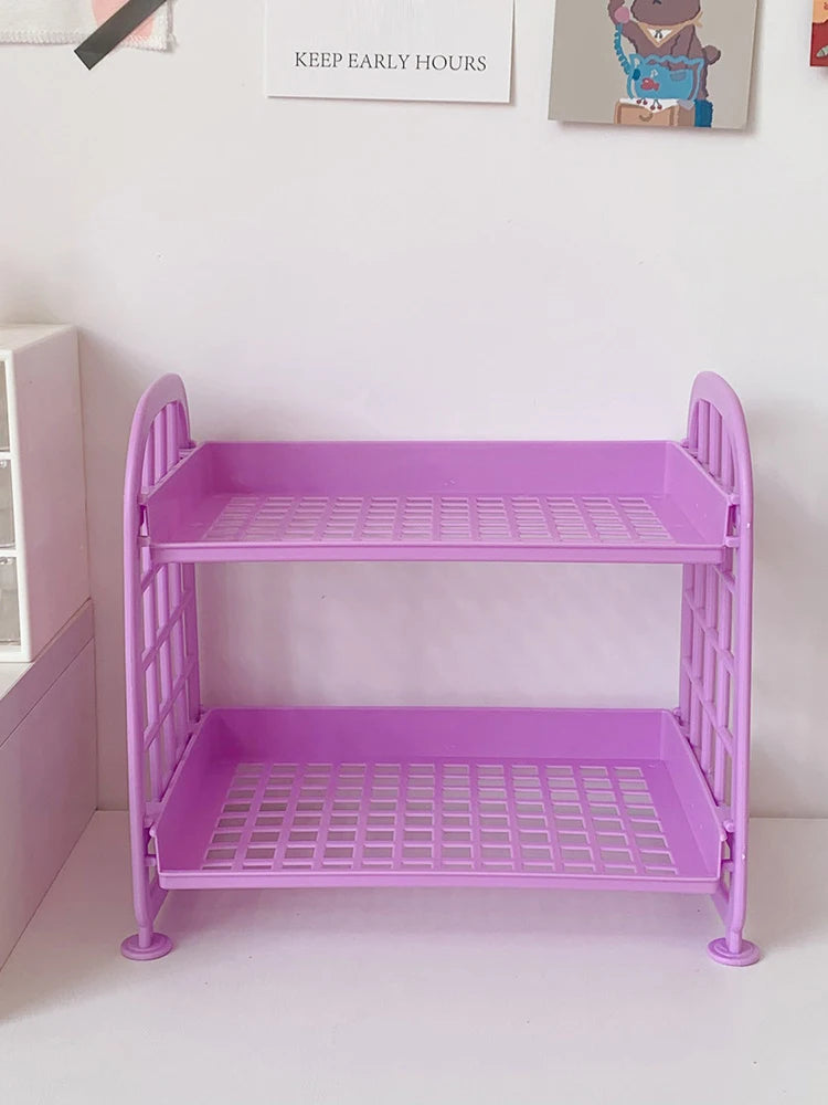 Multi-Tier Desktop Storage Organizer Rack – Stackable Stationery & Cosmetic Shelf