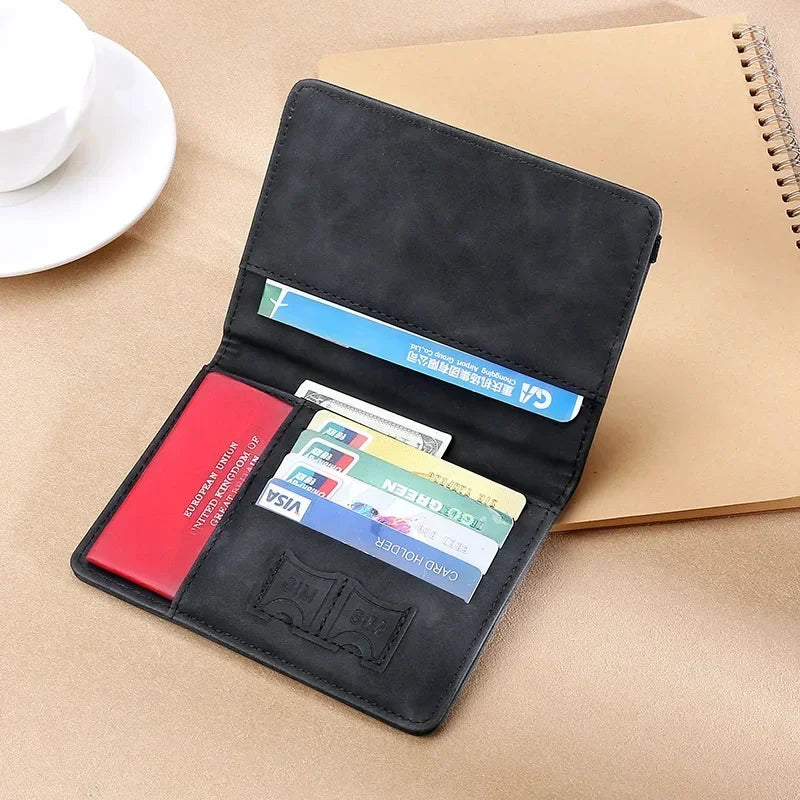 RFID Blocking Travel Passport & Card Holder – PU Leather Protective Cover Case