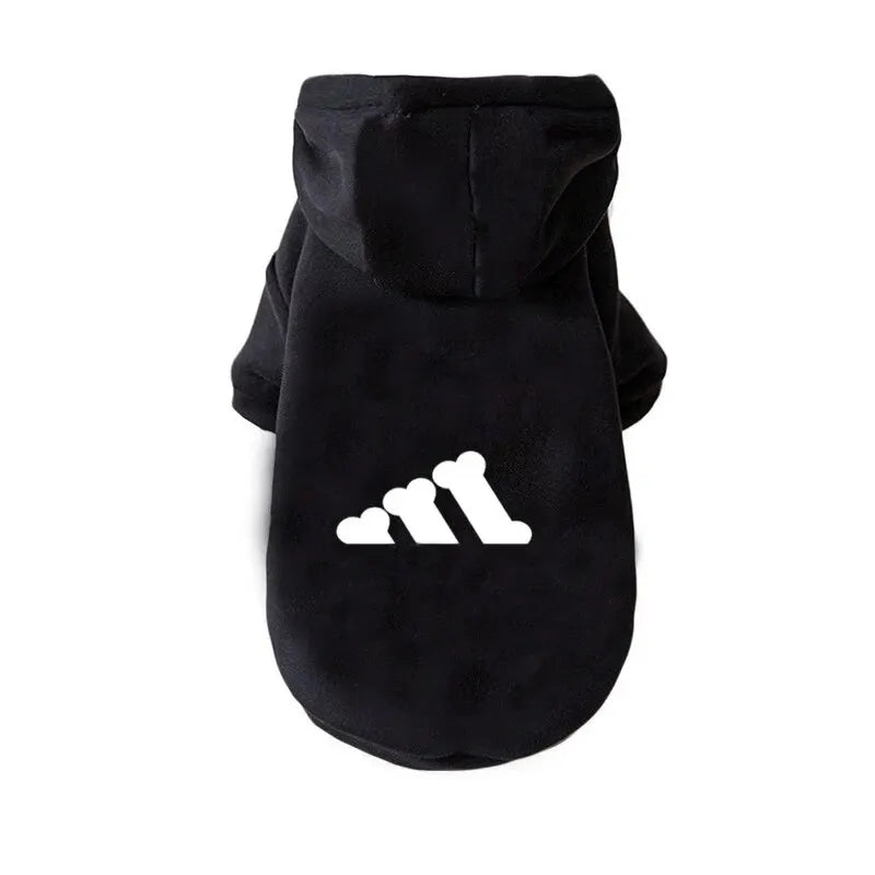 Trendy Bone Letter Print Pet Hoodie Sweater – Warm Thickened Dog & Cat Jacket for Autumn & Winter