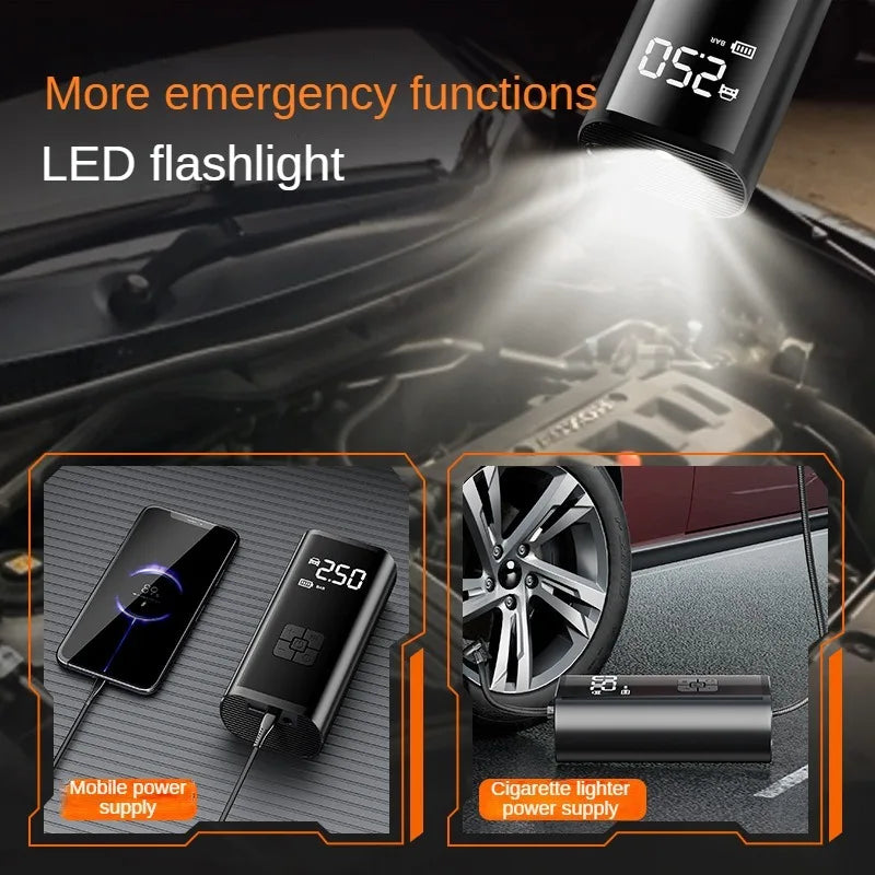 LEIBOO Portable Air Compressor – Fast Electric Tire Inflator for Car, Bike & Motorcycle