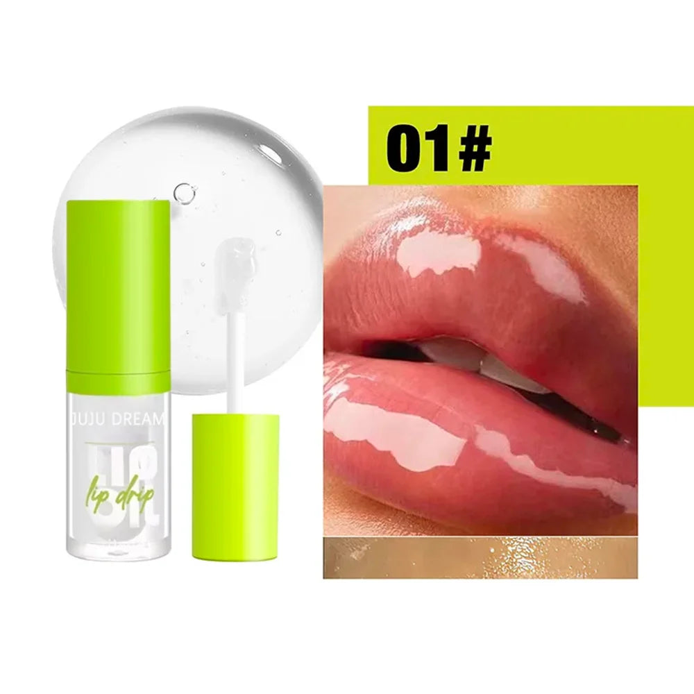 6 Colors Tinted Lip Oil Gloss - Moisturizing Shiny Finish, Waterproof Long-Lasting