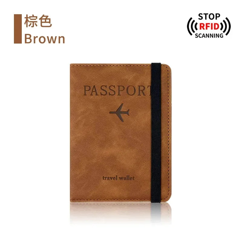 RFID Blocking Travel Passport & Card Holder – PU Leather Protective Cover Case