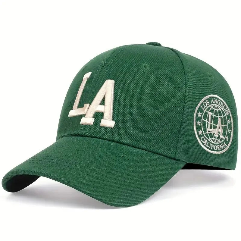 LA Embroidered Snapback Baseball Cap - Unisex Adjustable Hat, Multiple Colors