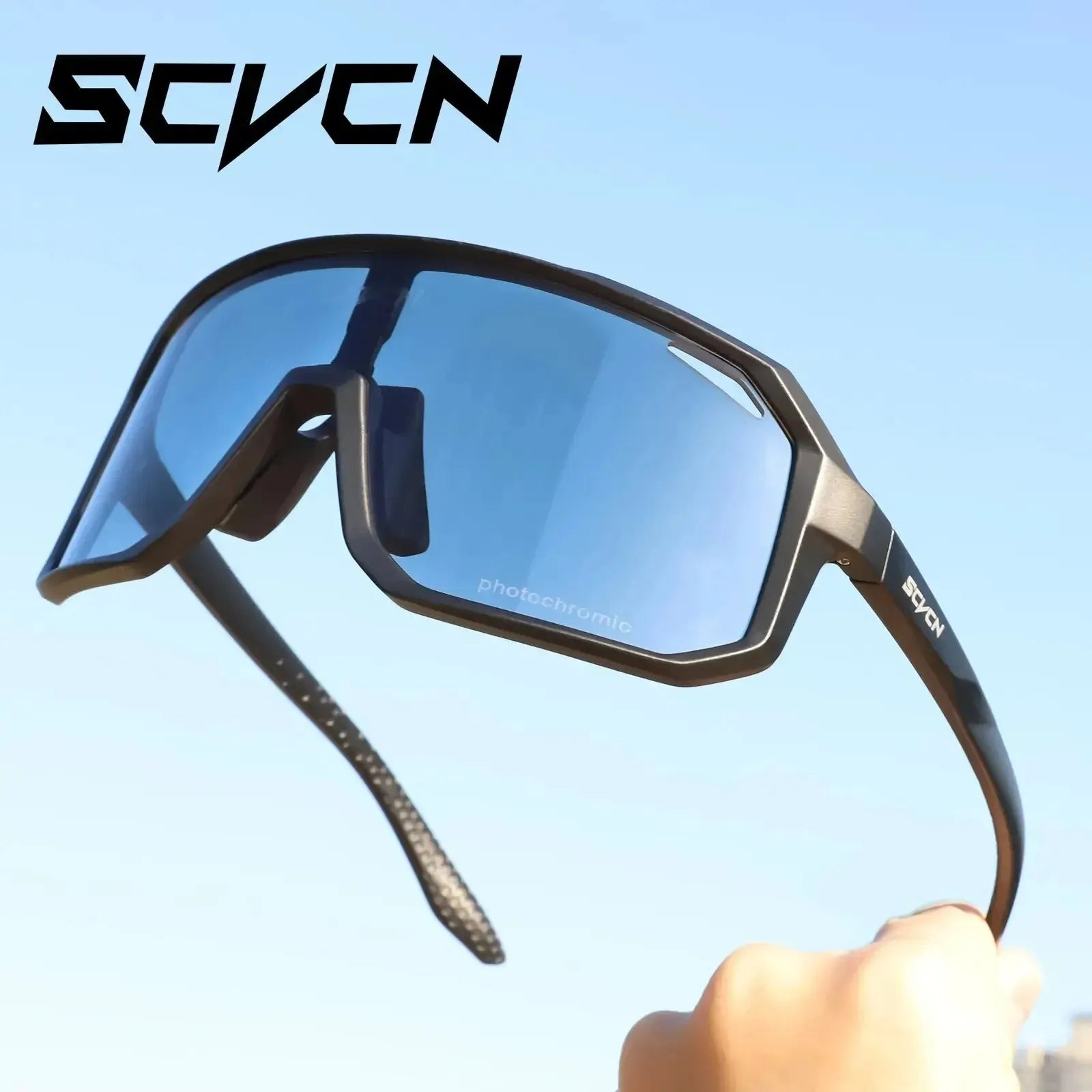 SCVCN Photochromic Cycling Sunglasses – UV400 Mountain Bike Glasses for Men & Women