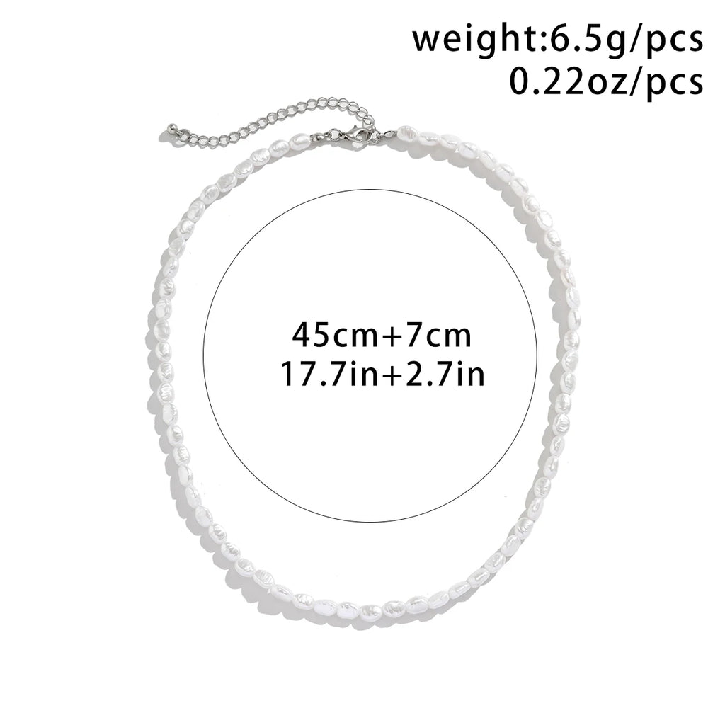 Ingemark Faux Pearl Choker Necklace – Vintage Elegant Beaded Link Chain for Women (2 Styles)