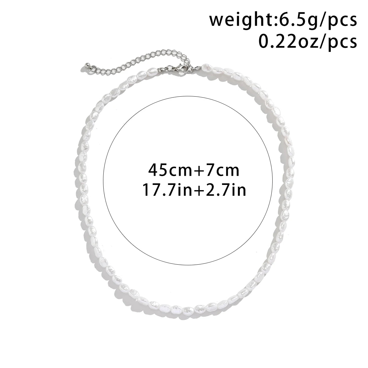 Ingemark Faux Pearl Choker Necklace – Vintage Elegant Beaded Link Chain for Women (2 Styles)