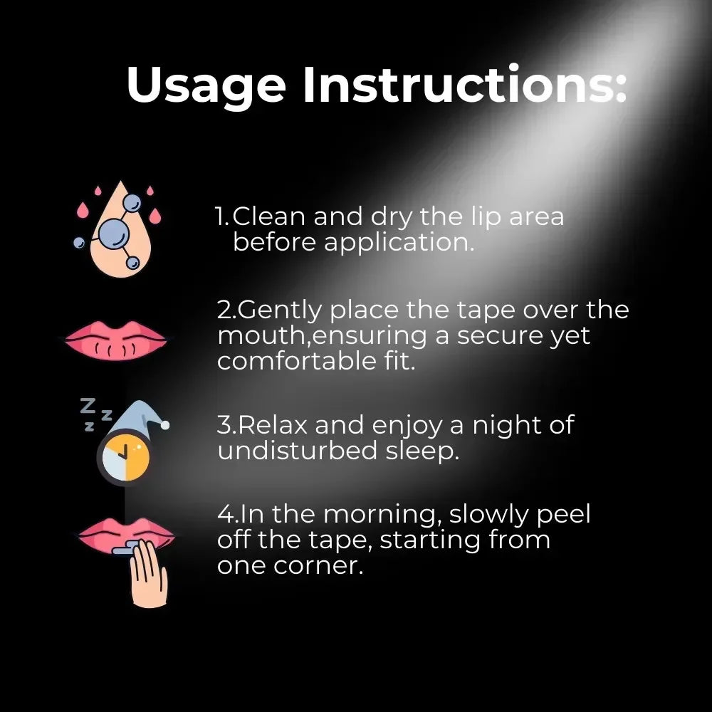 Anti-Snoring Sleep Mouth Tape – Hypoallergenic Strips for Better Breathing & Deep Sleep