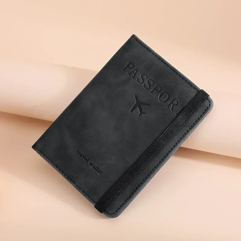 RFID Blocking Travel Passport & Card Holder – PU Leather Protective Cover Case