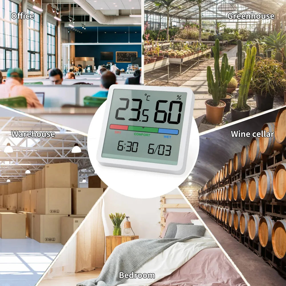 Digital Indoor Hygrometer & Thermometer - Temperature Humidity Monitor for Home & Kitchen