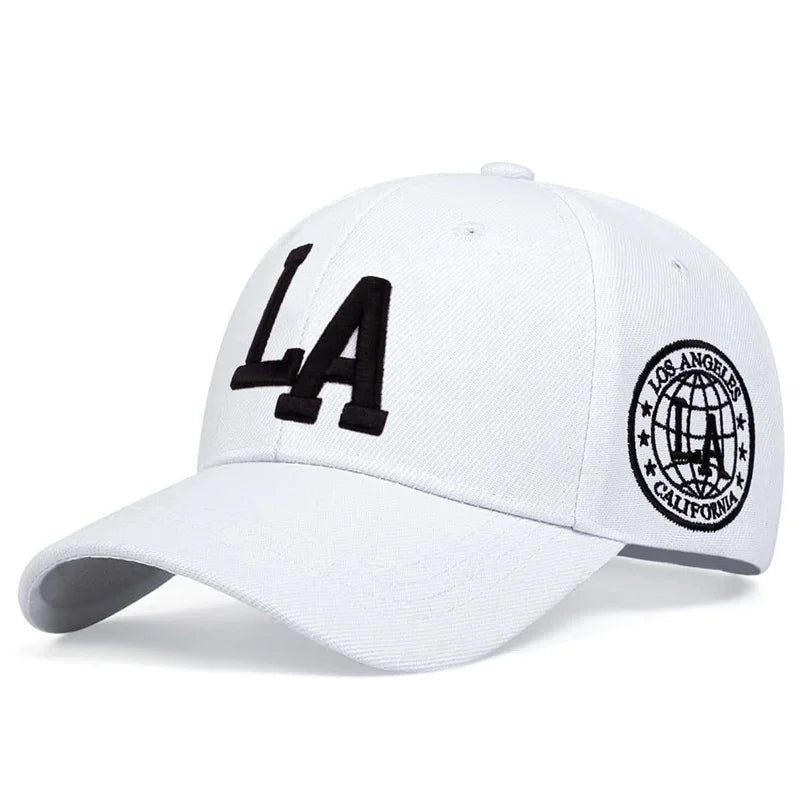 LA Embroidered Snapback Baseball Cap - Unisex Adjustable Hat, Multiple Colors