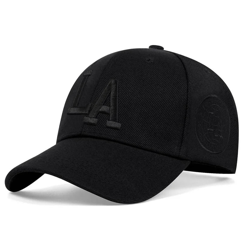 LA Embroidered Snapback Baseball Cap - Unisex Adjustable Hat, Multiple Colors