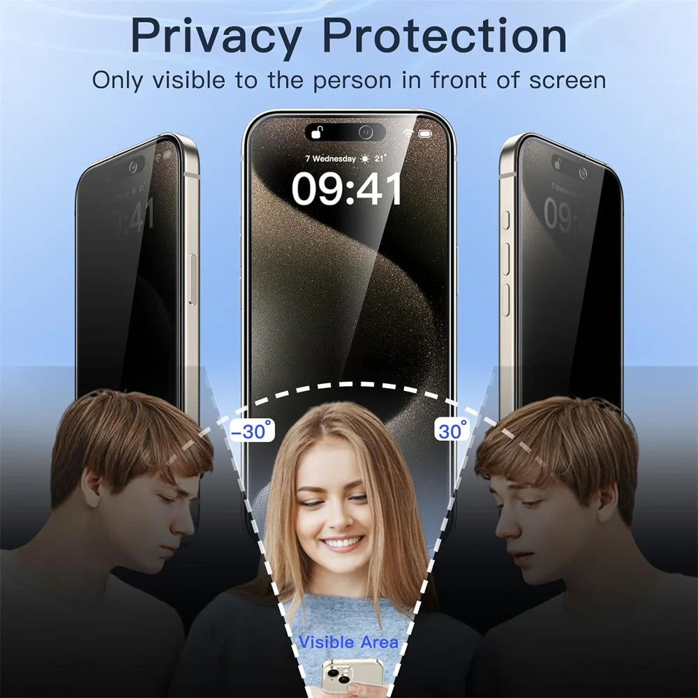 Privacy Screen Protector for iPhone – Anti-Spy 9H Tempered Glass Full Coverage