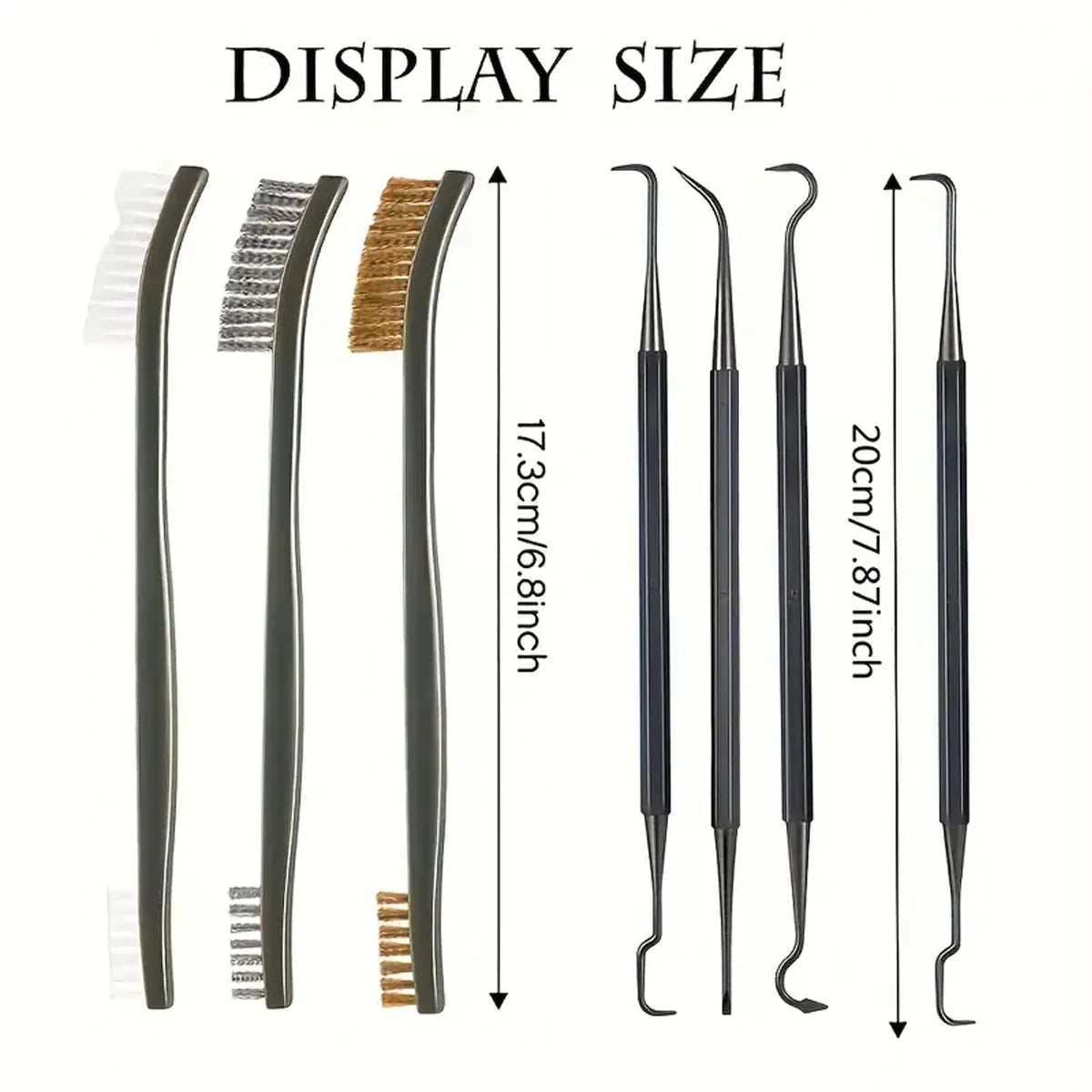 Double-Headed Wire Detail Brush Set – Rust & Dirt Removal Cleaning Tool