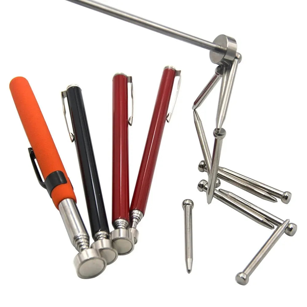 Magnetic Retractable Pickup Tool – Extendable Pen Clip Iron Rod, 5/8/10 LB