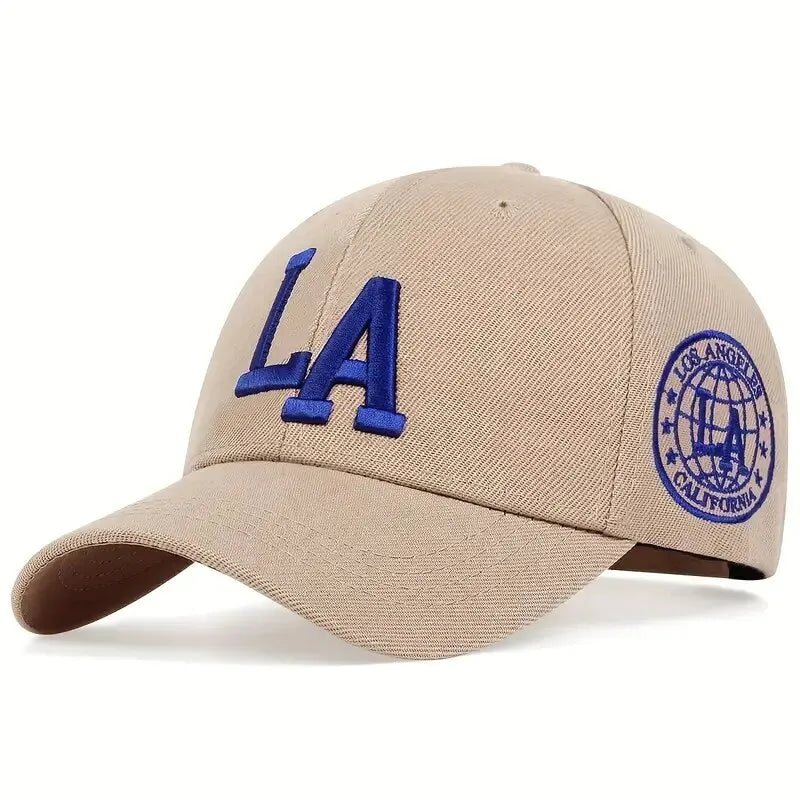 LA Embroidered Snapback Baseball Cap - Unisex Adjustable Hat, Multiple Colors