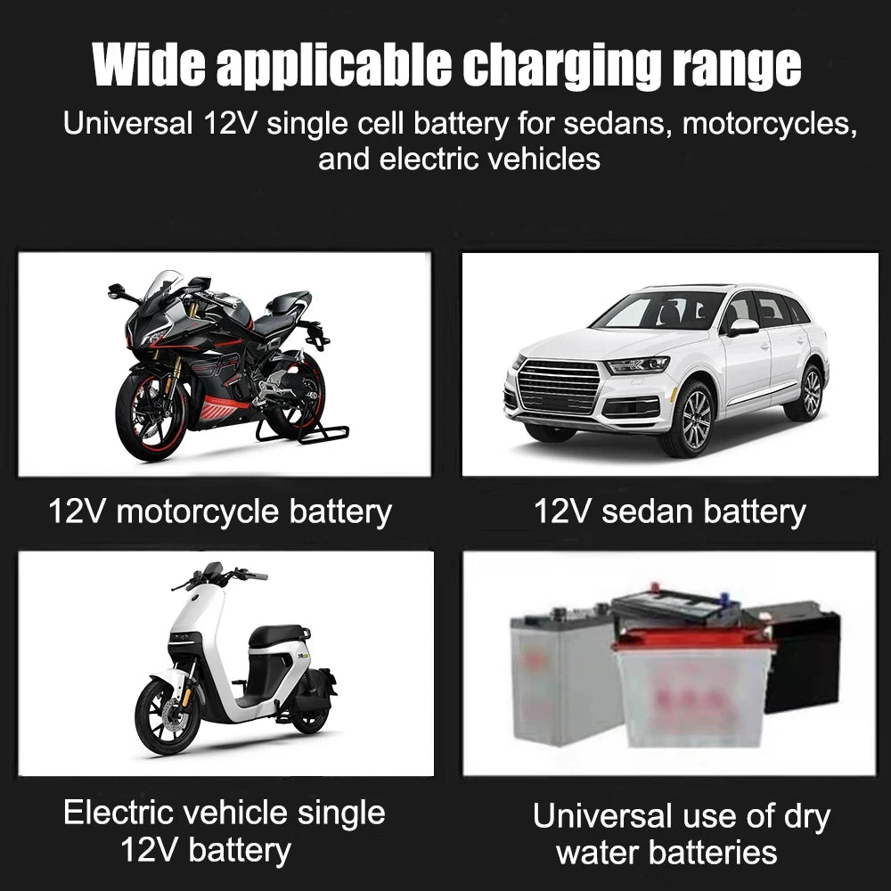 PHONEPACE 12V 2A Car Battery Charger – LCD Display Smart Charger for Wet & Dry Lead Acid Batteries