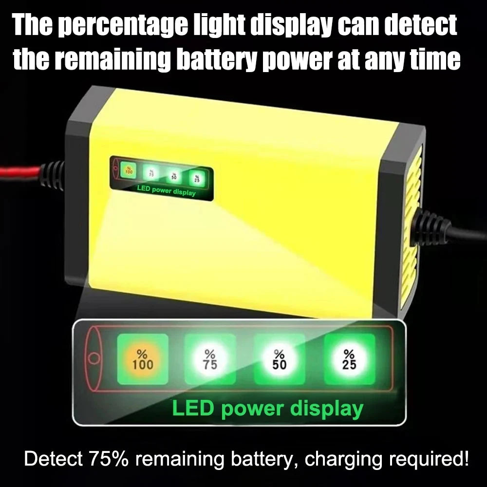PHONEPACE 12V 2A Car Battery Charger – LCD Display Smart Charger for Wet & Dry Lead Acid Batteries