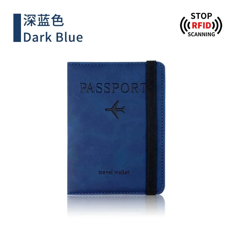 RFID Blocking Travel Passport & Card Holder – PU Leather Protective Cover Case