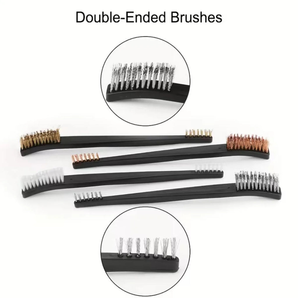 Double-Headed Wire Detail Brush Set – Rust & Dirt Removal Cleaning Tool