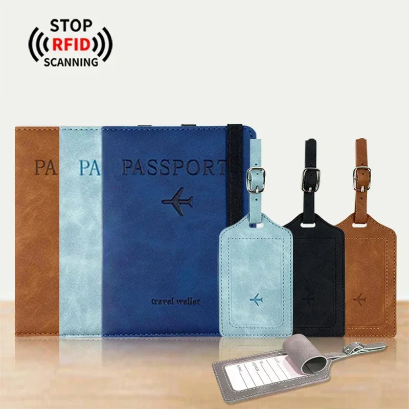 RFID Blocking Travel Passport & Card Holder – PU Leather Protective Cover Case