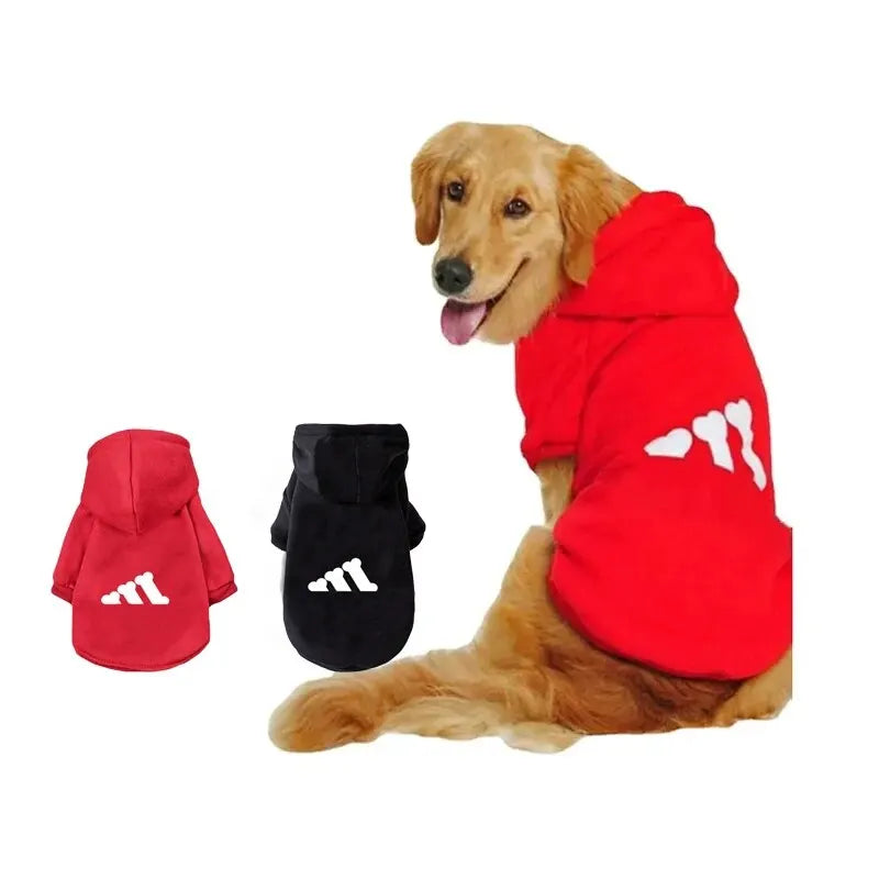 Trendy Bone Letter Print Pet Hoodie Sweater – Warm Thickened Dog & Cat Jacket for Autumn & Winter