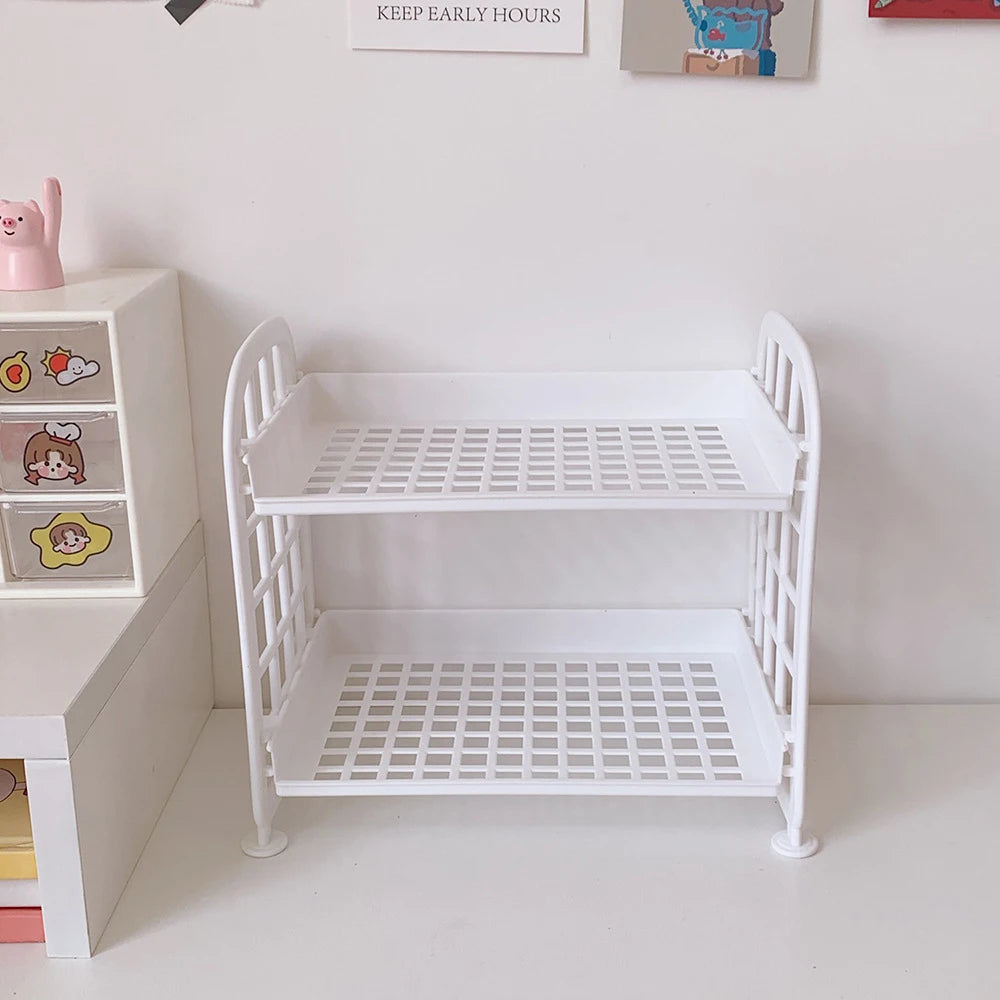 Multi-Tier Desktop Storage Organizer Rack – Stackable Stationery & Cosmetic Shelf