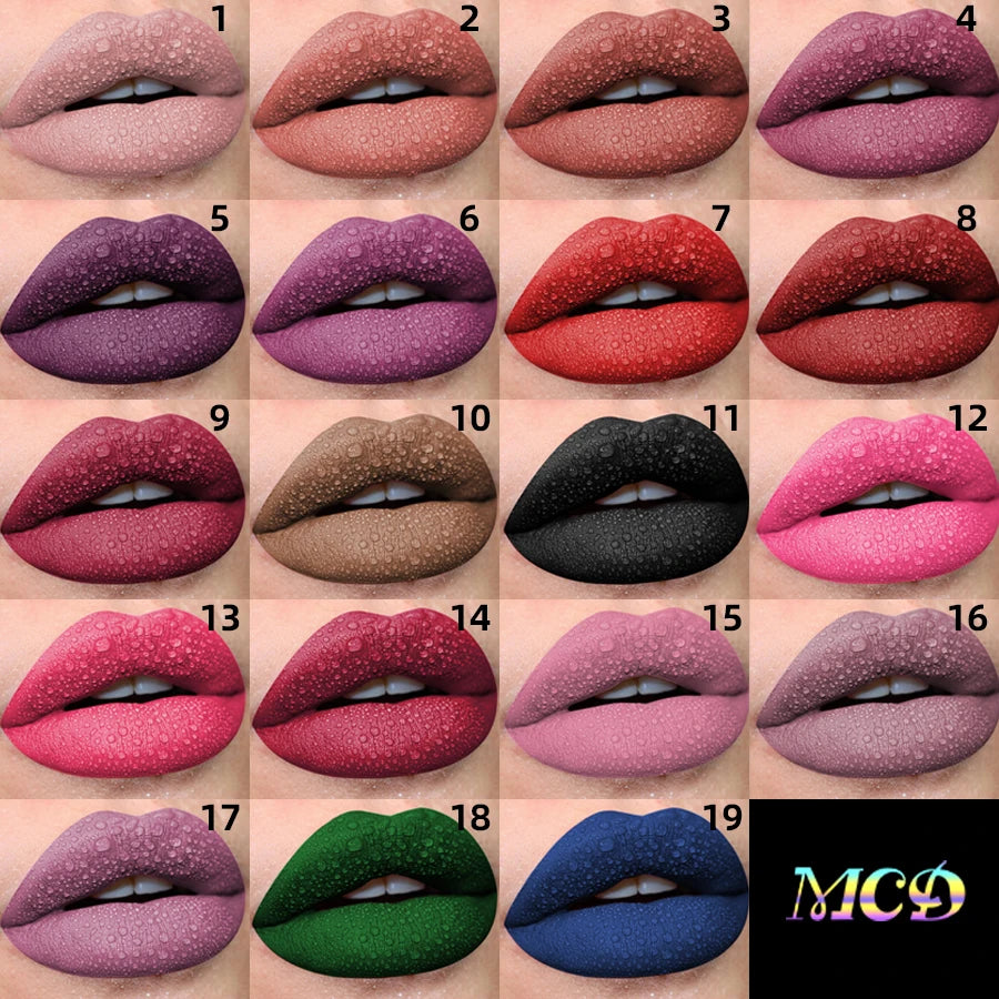 Matte Velvet Liquid Lipstick – Waterproof Long-Lasting Lip Gloss (19 Shades)