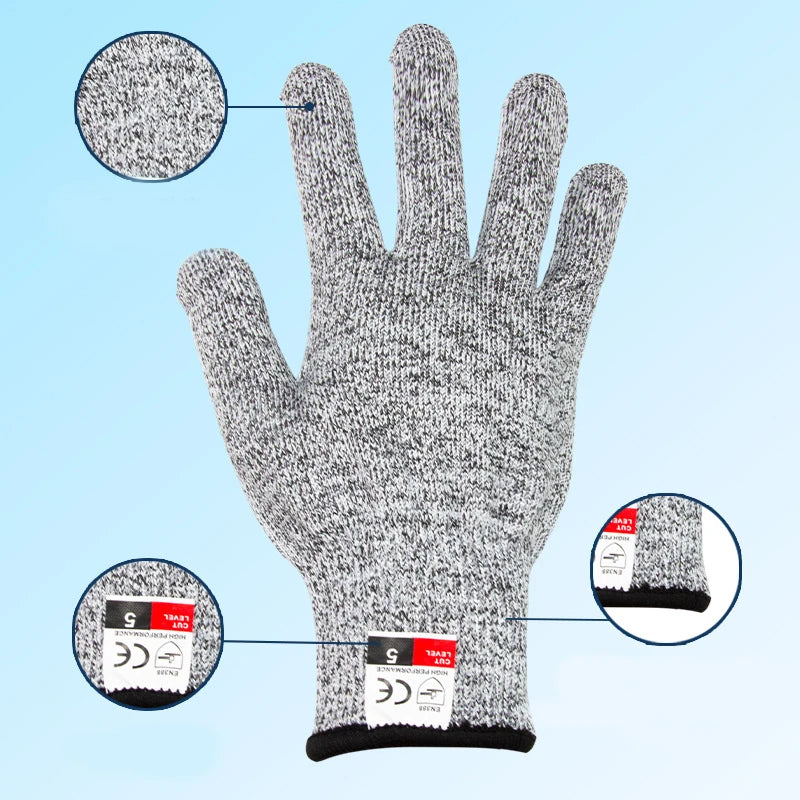 HPPE Cut-Resistant Safety Gloves – Anti-Cut Protective Gloves for Kitchen, Gardening & Labor Work