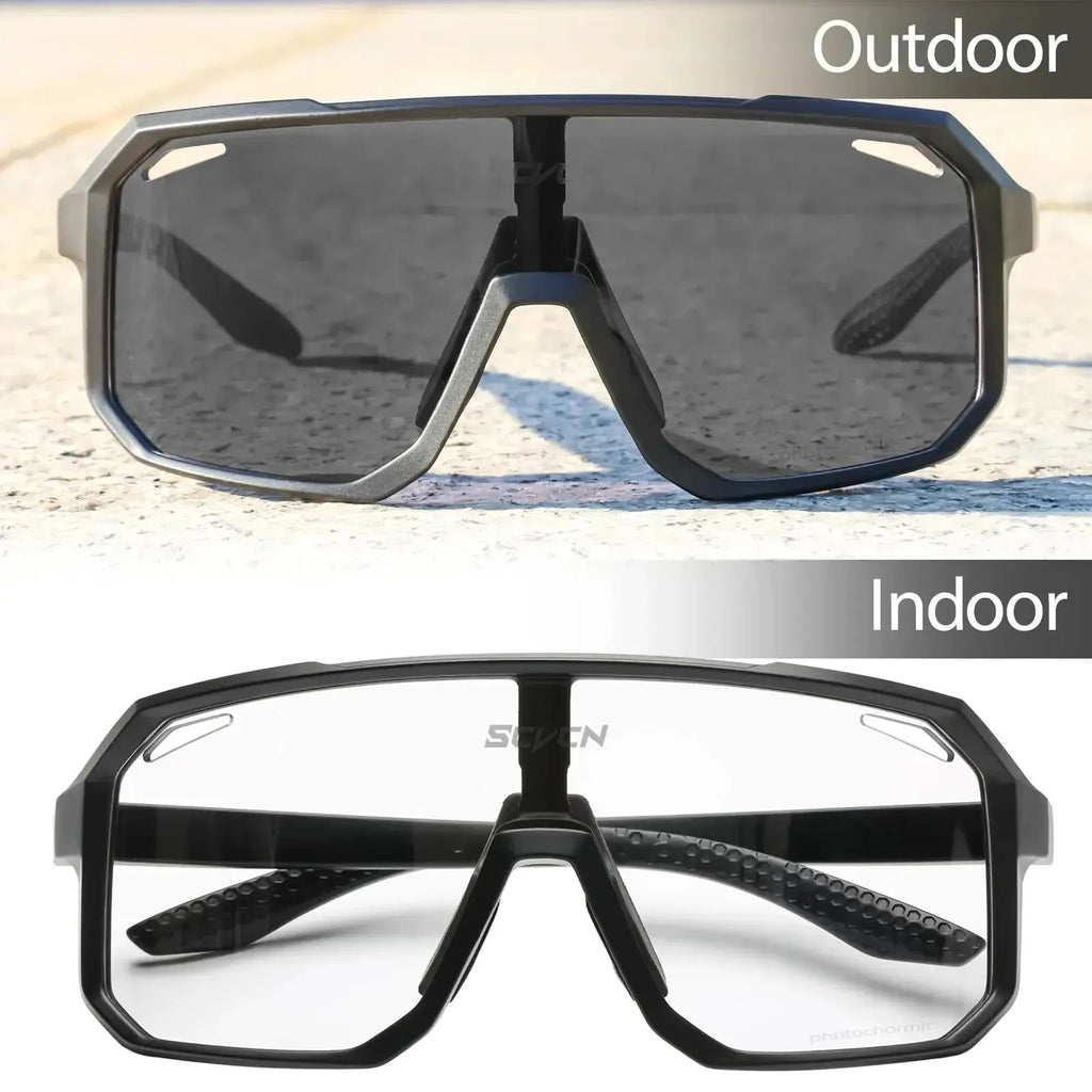 SCVCN Photochromic Cycling Sunglasses – UV400 Mountain Bike Glasses for Men & Women