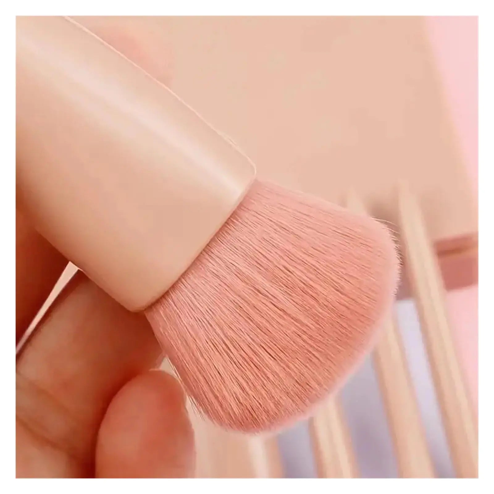 5pcs Mini Travel Makeup Brush Set – Complete Face Brush Kit with Mirror Storage Case