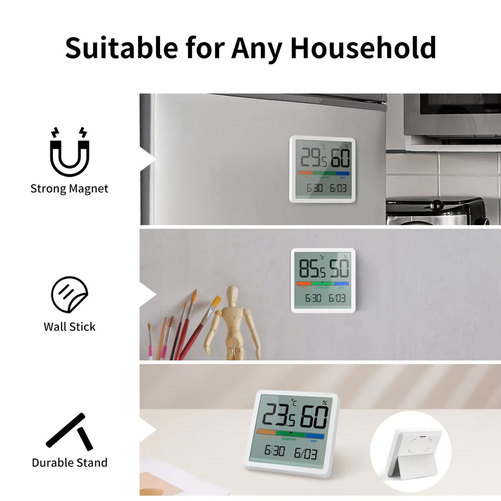 Digital Indoor Hygrometer & Thermometer - Temperature Humidity Monitor for Home & Kitchen