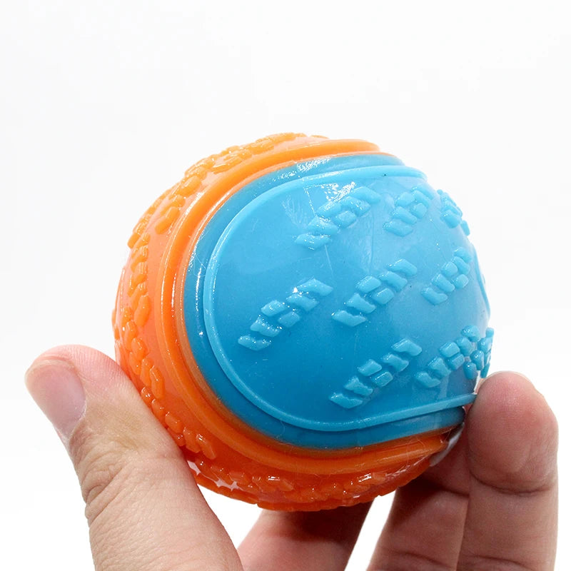 Interactive Dog Ball Toy | TPR Teeth Cleaning Squeaky Ball for Dogs