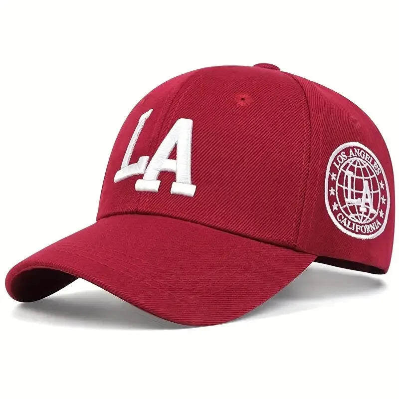 LA Embroidered Snapback Baseball Cap - Unisex Adjustable Hat, Multiple Colors