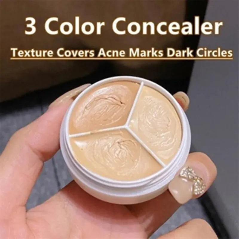 3-Color Concealer Palette | Full Coverage for Dark Circles, Blemishes & Uneven Skin Tone