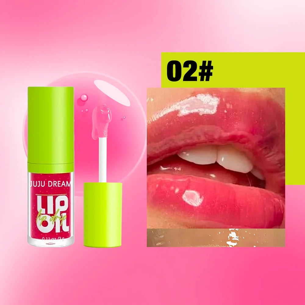 6 Colors Tinted Lip Oil Gloss - Moisturizing Shiny Finish, Waterproof Long-Lasting