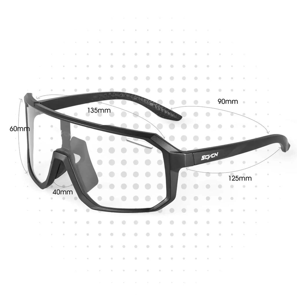 SCVCN Photochromic Cycling Sunglasses – UV400 Mountain Bike Glasses for Men & Women