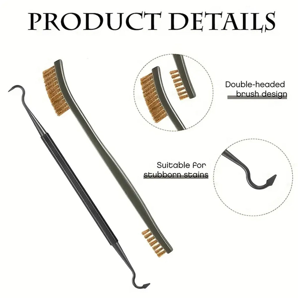 Double-Headed Wire Detail Brush Set – Rust & Dirt Removal Cleaning Tool