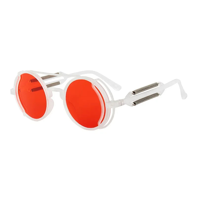 Classic Gothic Steampunk Sunglasses – Retro Round Mirror Lens Fashion Eyewear for Men & Women