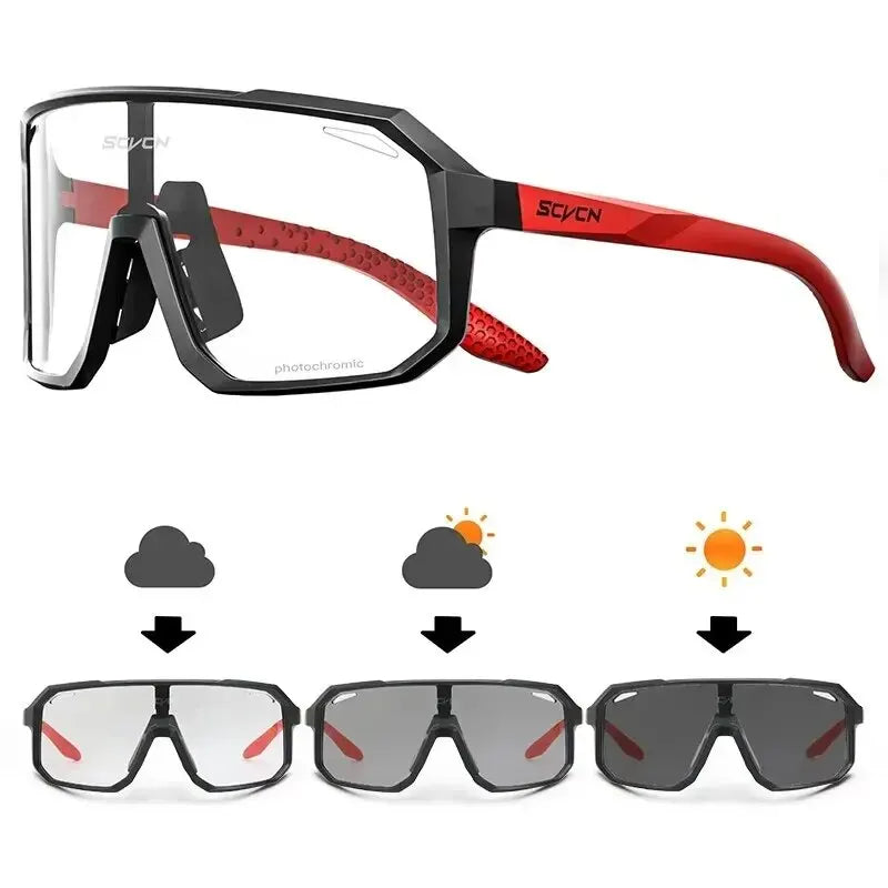 SCVCN Photochromic Cycling Sunglasses – UV400 Mountain Bike Glasses for Men & Women